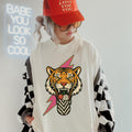 Tiger Shirt Retro Boho Tee Unisex Trendy Aesthetic Comfort Colors Shirt Oversized Graphic Tee Tiger Cherries Graphic Tee – Aesthetic Look · High-Quality Print