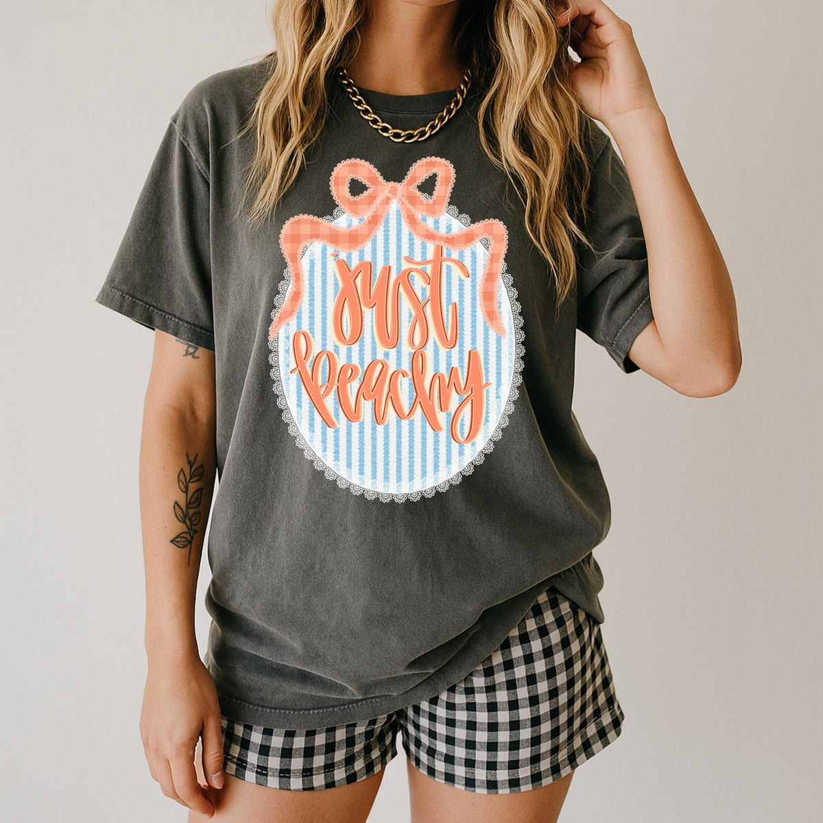 Just Peachy Shirt Summer Shirt Summer Tshirt Summer Tee Fruity Tshirt Fruity Shirt Peach Shirt Peach Tshirt Graphic Tee – Premium Graphic · Perfect For Daily Wear
