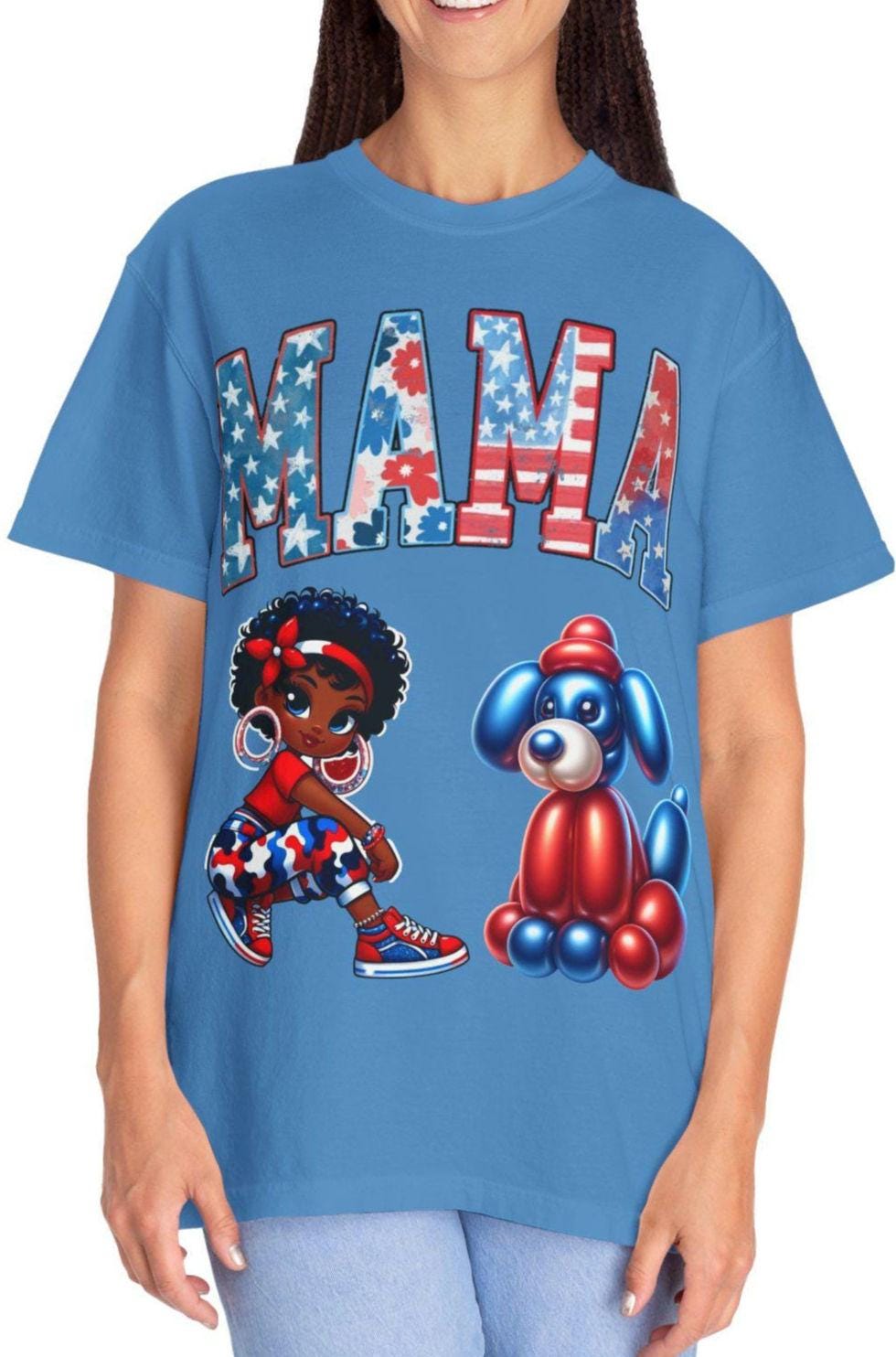 Patriotic Mama Comfort Color T shirt Dog 4th of July Shirt Patriotic Tee Independence Day Gift Red White Blue Shirt Graphic Tee – Soft Feel · Top Pick For Any Outfit